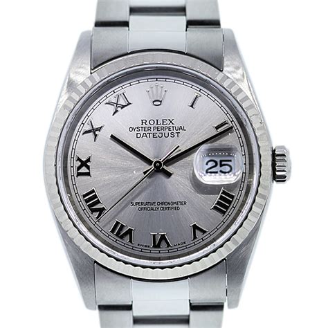 rolex datejust steel roman numerals